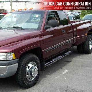 Spec D 3" Black SS Side Step Nerf Bars: Fits Dodge Ram 1994-2002