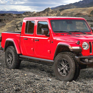 Spec D Black 4" Oval Side Step Nerf Bars Running Boards: Jeep Gladiator 2020-2022 2.0L/3.6L