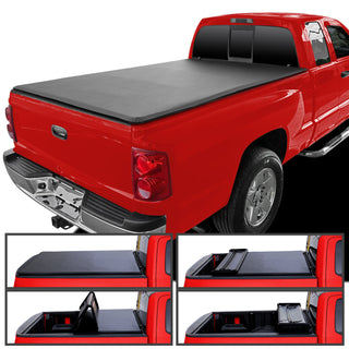 Spec D Soft Quad Fold Tonneau Cover: Dodge Dakota (w/ 6.5ft Bed) 2005 - 2011