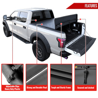 Spec D Soft Quad Fold Tonneau Cover: Dodge Ram (w/ 5.8ft Bed) 2009 - 2018