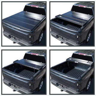 Spec D Hard Quad-Fold Tonneau Cover: Dodge Ram (w/ 6.4ft Bed) 2002 - 2018