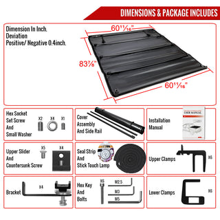 Spec D Sport Soft Roll-Up Tonneau Cover 60" Short Bed: Jeep Gladiator 2020-2024 2.0L/3.6L