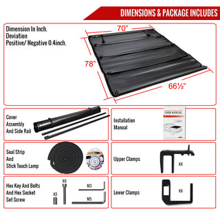 Spec D 76" Short Bed Vinyl Roll Up Tonneau Cover: Fits Dodge RAM 2002-2018