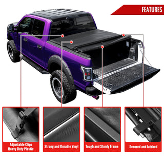 Spec D Roll Up Vinyl Tonneau Cover 5'8" Short Bed: Dodge Ram 1500 2009-2024