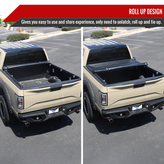 Spec D Soft Roll-Up Tonneau Cover: Dodge Ram 1500 (w/ 5.7ft Bed) 2009 - 2018