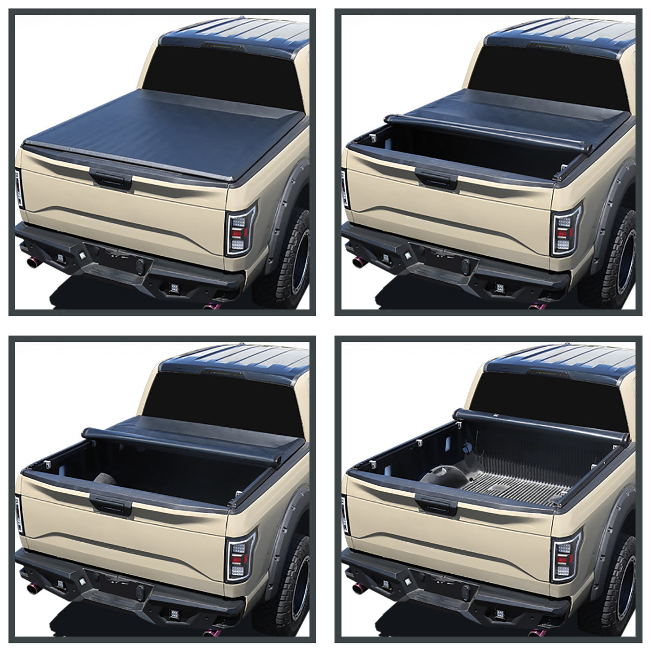 Spec D Soft Roll-Up Tonneau Cover: Dodge Ram 1500 (w/ 5.7ft Bed) 2009 - 2018