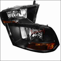 Spec D Crystal Head Lights (Black): Dodge Ram 2009 - 2014