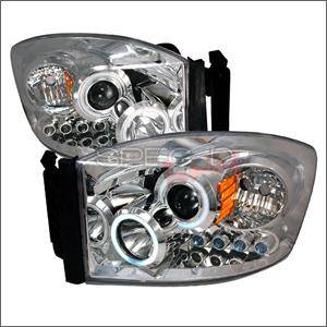 Spec D CCFL Projector Headlights (Chrome):Dodge Ram 2006 - 2008