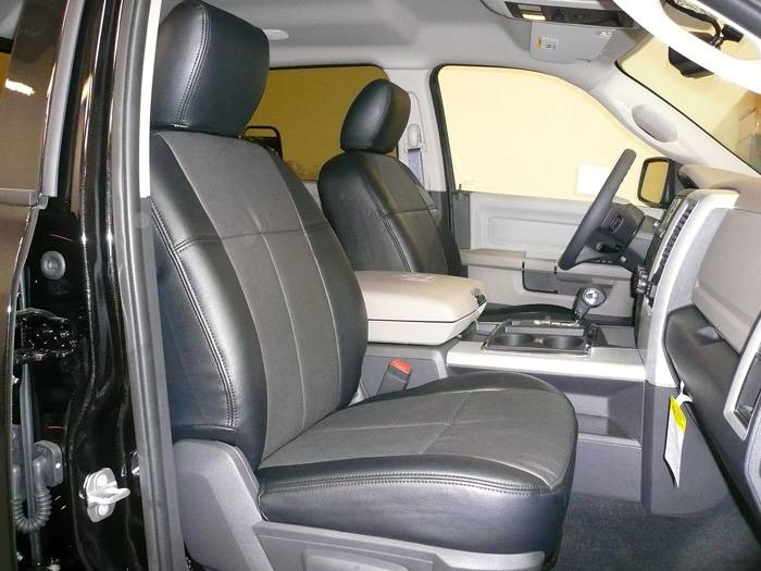 Clazzio Leather Seat Covers: Dodge Ram 2011 - 2012 (Crew & Quad Cab w/ Rear Bench Seat)