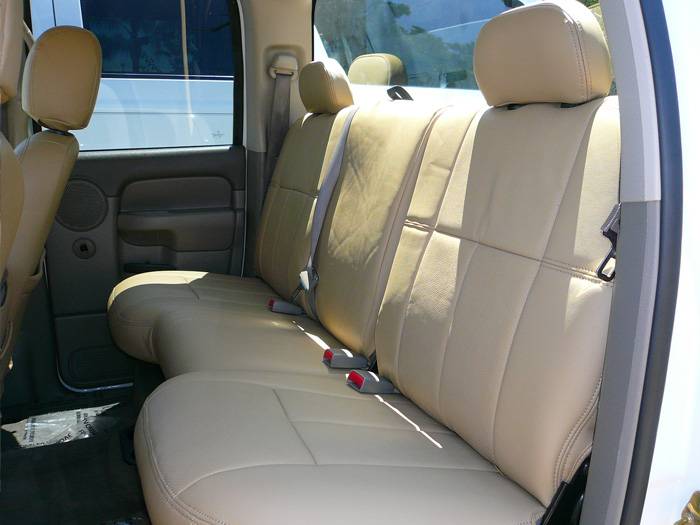 Clazzio Leather Seat Covers: Dodge Ram 2500 / 3500 2006 - 2009 (Quad Cab / Rear Split Seat)
