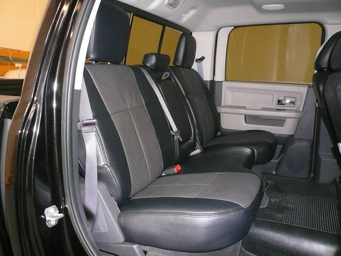 Clazzio Leather Seat Covers: Dodge Ram 2500 / 3500 2008 - 2009 (Mega Cab / Rear Split Seat)