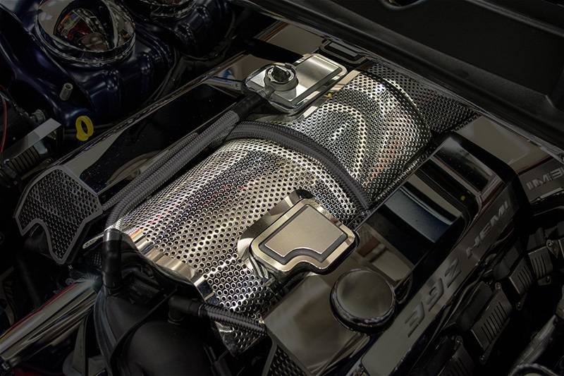 American Car Craft Perforated Plenum Cover: Chrysler 300C / Dodge Challenger / Charger / Grand Cherokee 6.4L SRT 2011 - 2023
