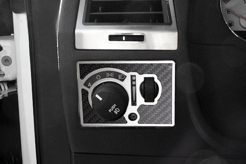 American Car Craft Carbon Fiber Light Control Trim Plate: Dodge Challenger R/T SRT8 2008 - 2014