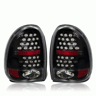 Winjet LED Tail Lights (Black / Smoke): Dodge Durango 1998 - 2003