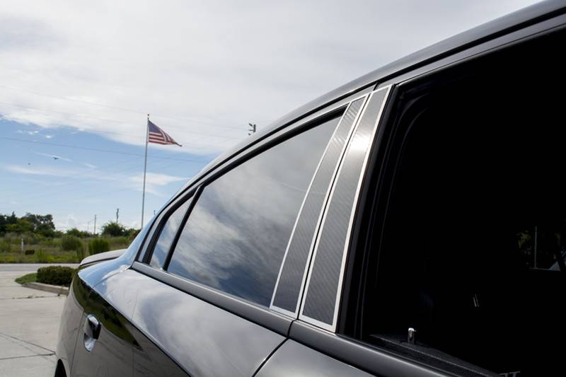 American Car Craft Carbon Fiber Door Pillar Plate with Polished Trim: Dodge Charger 2011 -2023