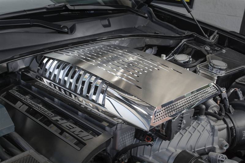 American Car Craft Supercharger Engine Cover: Dodge Charger 6.2L SRT Hellcat 2015 - 2023