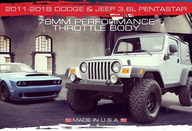 BBK Performance 78MM Throttle Body: Chrysler / Dodge / Jeep 3.6L V6 2011 - 2023