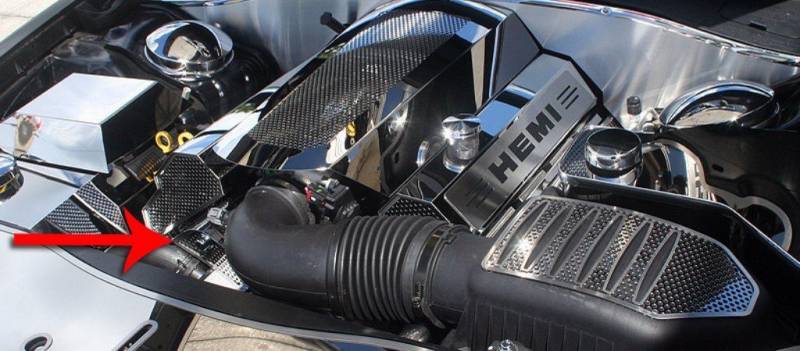 American Car Craft Polished Engine Harness Cover: Dodge Challenger 5.7L Hemi 2009 - 2023
