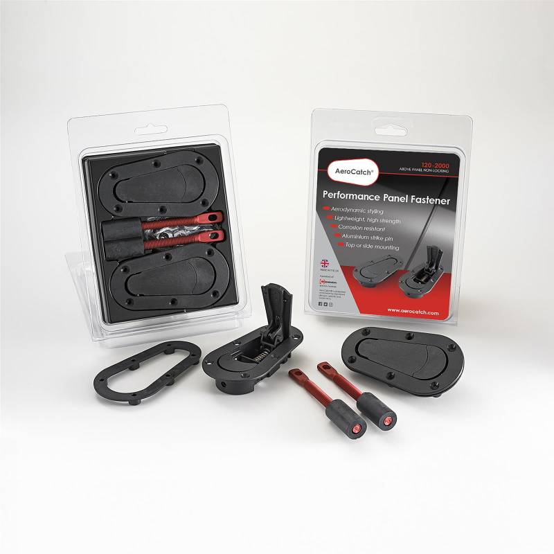 AeroCatch Flush Hood Pin and Latch Kit (Universal) BLACK