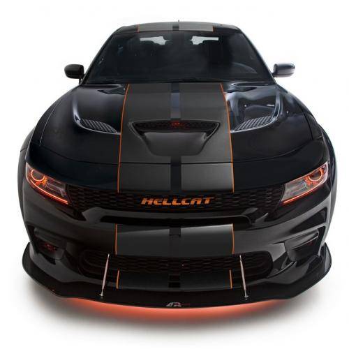APR Carbon Fiber Front Wind Splitter w/ Rods: Dodge Charger Scat Pack / Hellcat Widebody ONLY 2019 - 2023