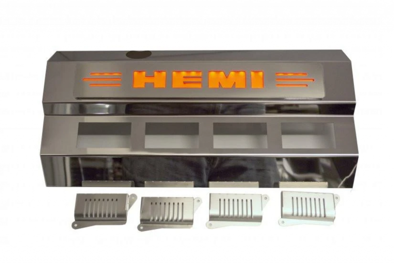 American Car Craft 5.7L Hemi Engine Half Covers (ILLUMINATED): 300 / Challenger / Charger 5.7L Hemi 2009 - 2023