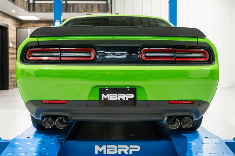 MBRP Race Series Cat-Back 3" Dual Split Rear Exhaust (Stainless Steel, Carbon Fiber Tips): Dodge Challenger 6.4L 392 & 6.2L SRT Hellcat 2015 - 2023